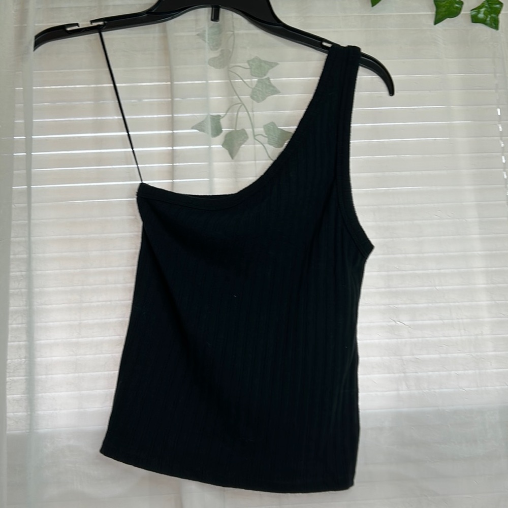 Black, One shoulder Tank Top, American Eagle Outfitters, Size Small